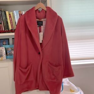 Oversize rose pink one button coat